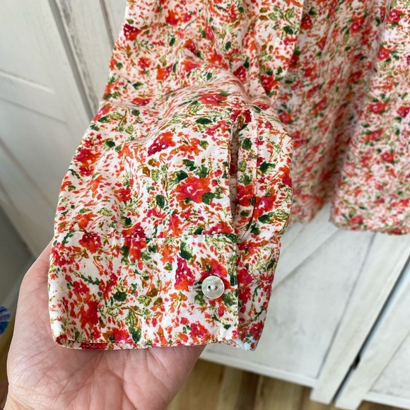 J. Jill Floral Button Down Top Long sleeve Boho Women’s XL Cottagecore Fairy - Picture 6 of 9
